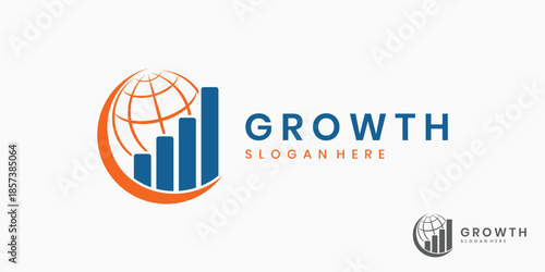 Global business growth logo design