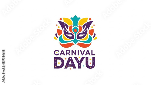 Carnival Dayu logo: A vibrant carnival logo design, a mask that symbolizes joy and merriment, perfectly encapsulates the essence of this festive day.