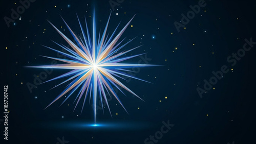 Celestial Brilliance: A radiant star shines brightly against the velvety backdrop of the night sky, casting a celestial glow and emanating an aura of hope.