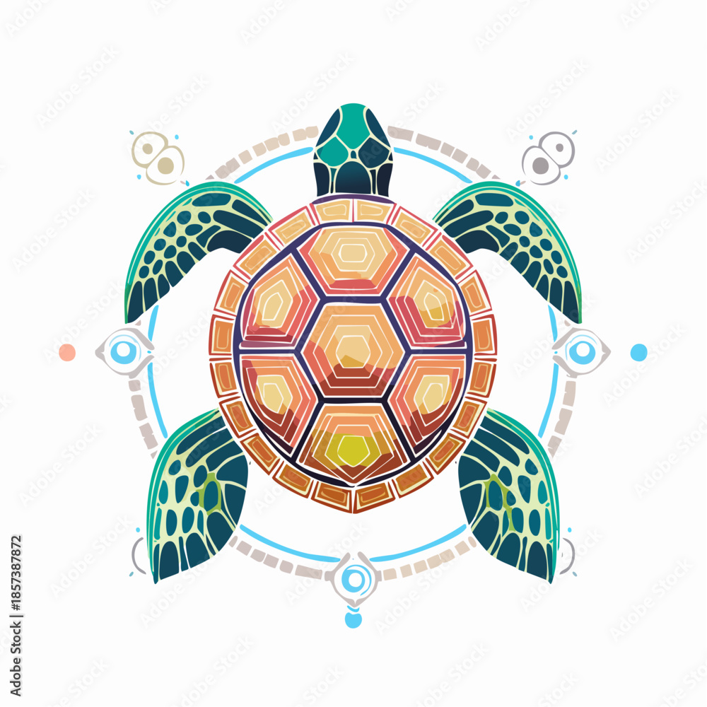 Fototapeta premium turtle on white