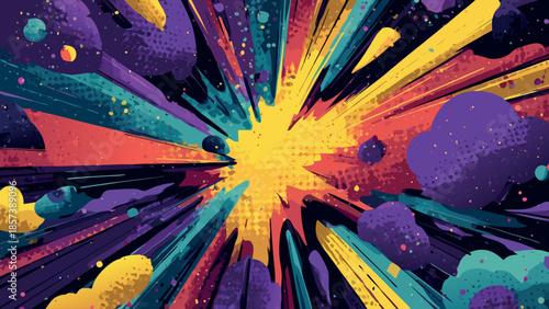 Colorful Abstract Cosmic Explosion Illustration