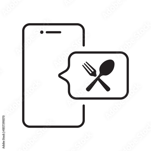  Mobile food ordering queue icon