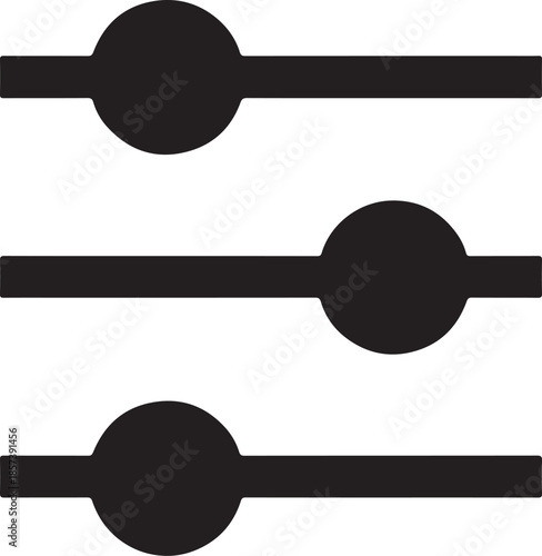 Management control sliders stacked vertically silhouette icon for admin dashboard settings vector EPS