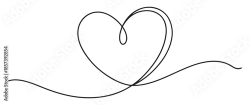 Artistic Scribble Style Double Heart Outline with Dynamic Wavy Lines - Sketchy Black Ink Illustration Representing Motherly Love or Relationships
