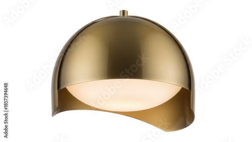 Fotografi Modern gold dome pendant light isolated PNG, contemporary ceiling lamp fixture o