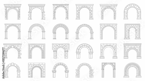 Architectural Arch Designs Set vector.