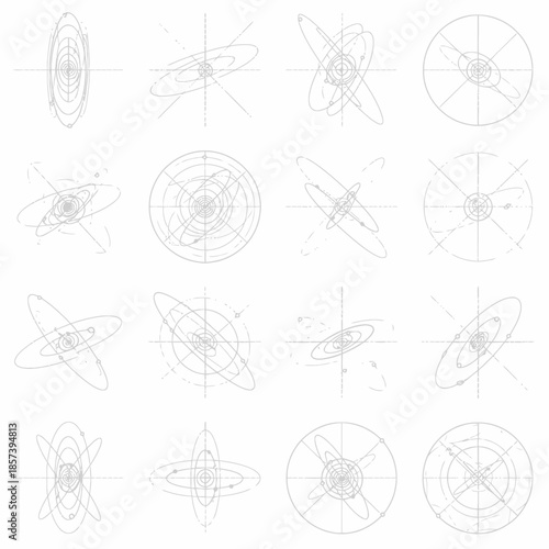 atom diagrams atomic structure physics models vector.