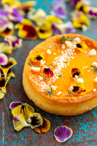 Mango mousse tartlet