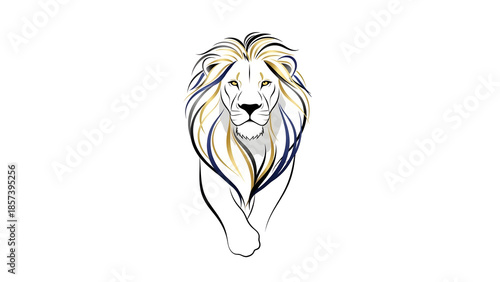 Elegant lion graphic on transparent background for creative design projects