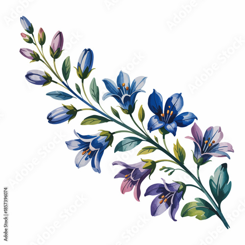 An elegant arrangement of beautiful bluebell flowers in various shades, presenting a calming and delicate atmosphere that celebrates nature's charm.