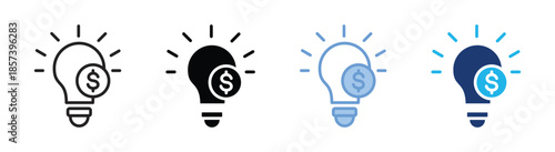 Idea icon set multiple style collection