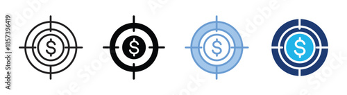 Target icon set multiple style collection