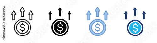 Growth icon set multiple style collection