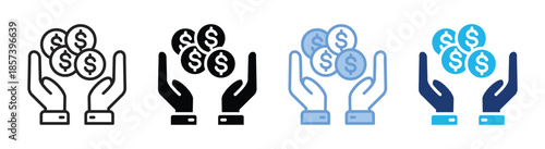 Capital icon set multiple style collection