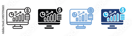 Investment icon set multiple style collection