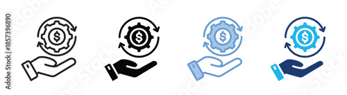 Revenue icon set multiple style collection