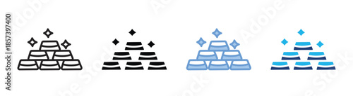 Gold icon set multiple style collection