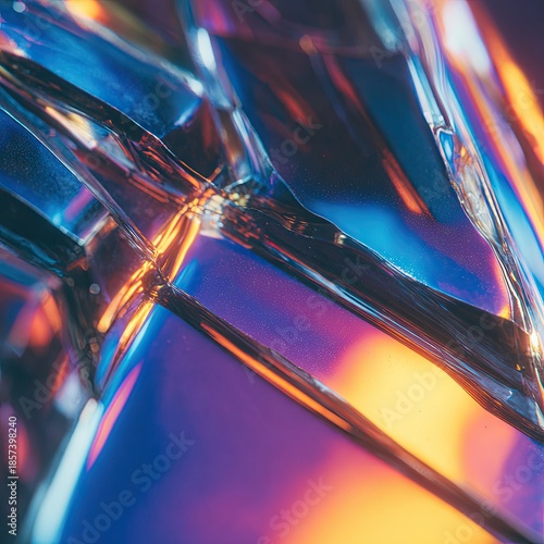 Abstract Iridescent Crystal Fragment