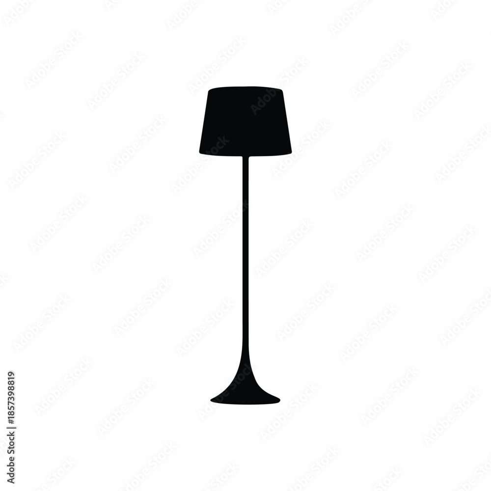 Obraz premium Flour lamp silhouette vector flat design on white background.