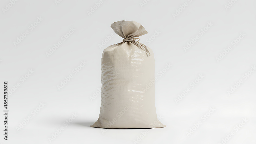 Fototapeta premium Beige Packaging Sack Woven Packing Bag with Coated Finish 