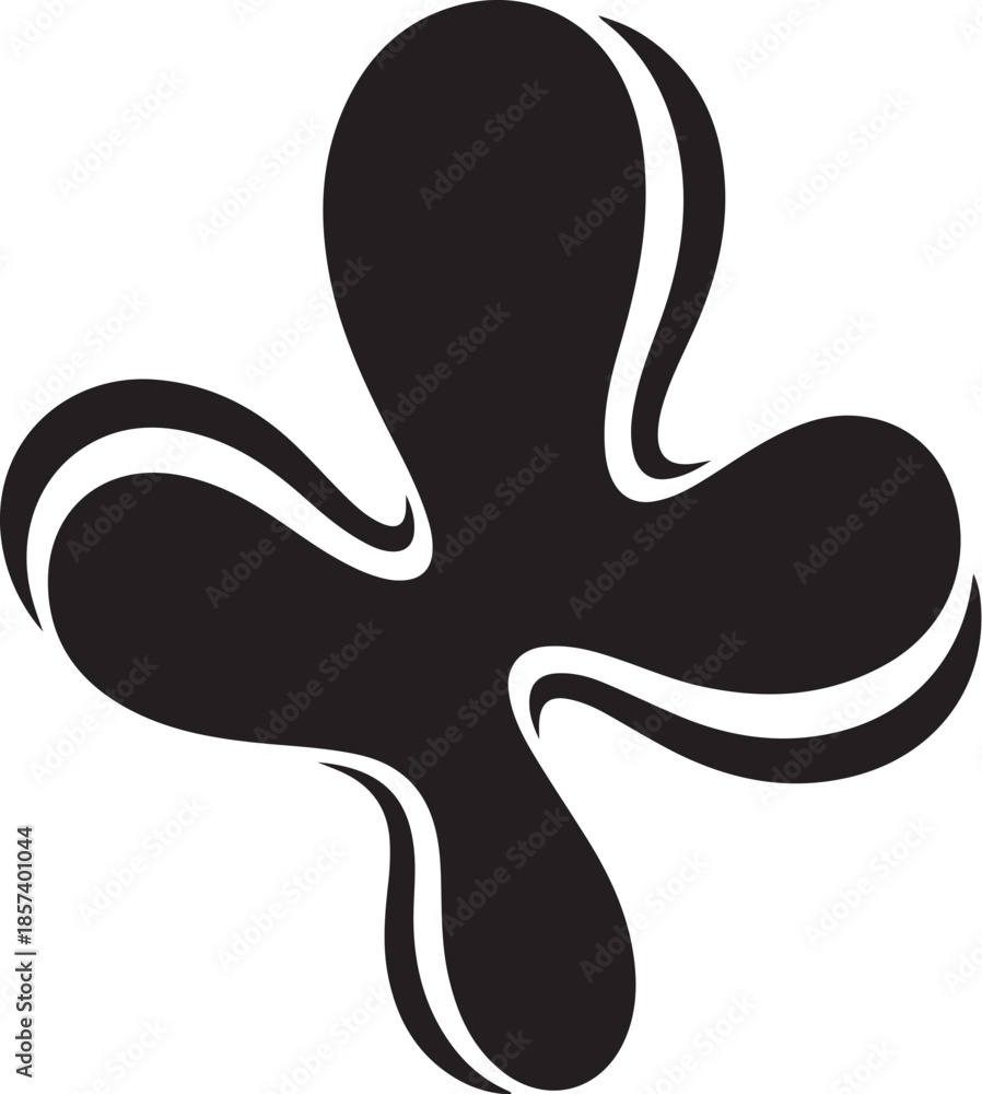 Obraz premium Modern abstract black and white clover design element