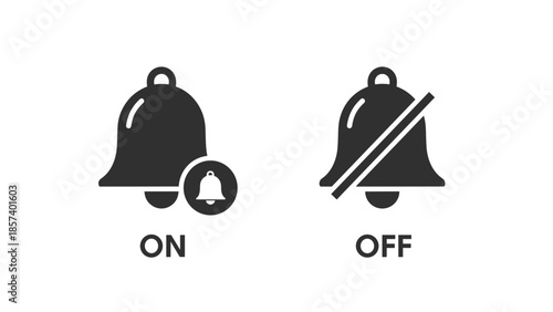 Bell Icons Showing On and Off States.