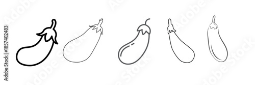 eggplant black line art vector illustration design