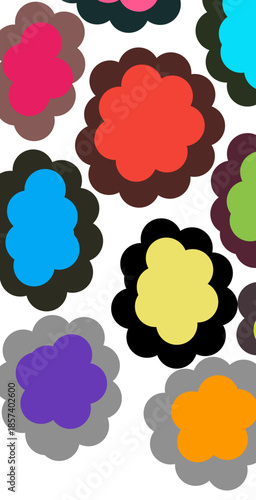 set of colorful speech bubbles