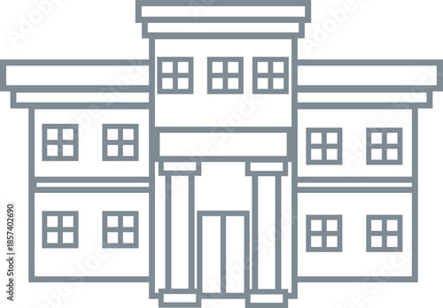 Historical building with columns professional vector illustration design background