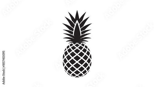 Black Pineapple Icon on White Background