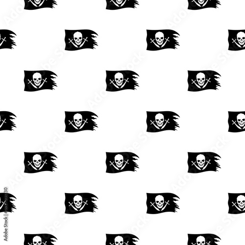 Pirate flag seamless pattern isolated on white background