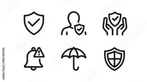 Insurance Protection Icons Set