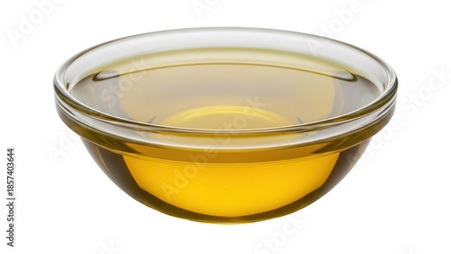 Quadro em tela Golden olive oil in glass bowl isolated PNG, healthy cooking ingredient for sala