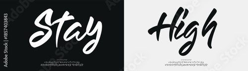 Script Font Uppercase Lowercase and Number. Classic Lettering Minimal Fashion Designs. Typography modern Serif fonts regular decorative vintage concept.
