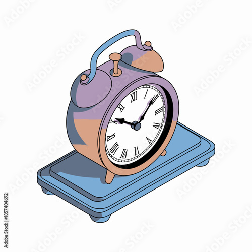 This image portrays a vintage-style alarm clock featuring classic design elements, emphasizing the importance of time management and nostalgia in daily life.