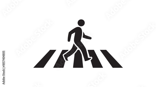 Man Running Across Zebra Crossing
