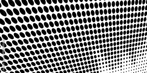 Black and White Halftone Dots Gradient Abstract Background Texture. Futuristic Technology Concept