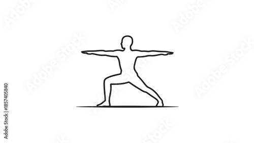 Warrior Yoga Pose Line Art