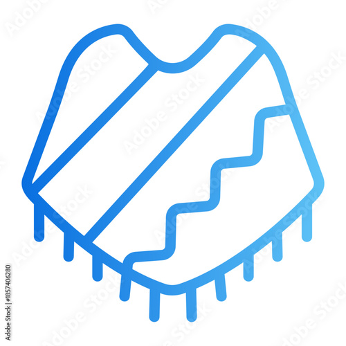 poncho Line Gradient Icon