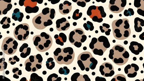 Seamless Abstract Animal Spots Vector Pattern (Modern Leopard Dalmatian)