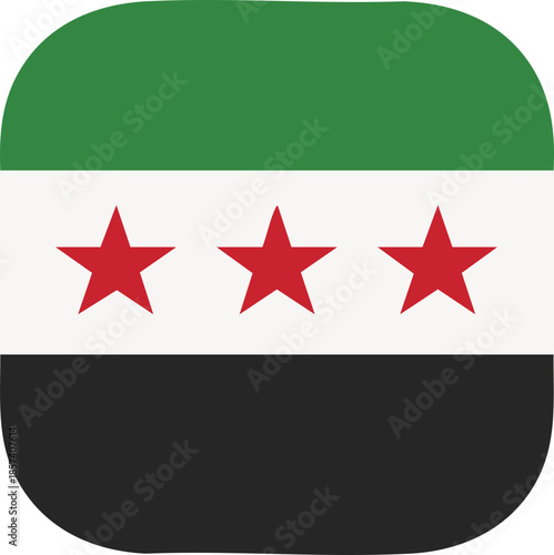 Syria Flag Rounded Square Icon