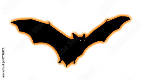 Black Bat Silhouette with Orange Glow.