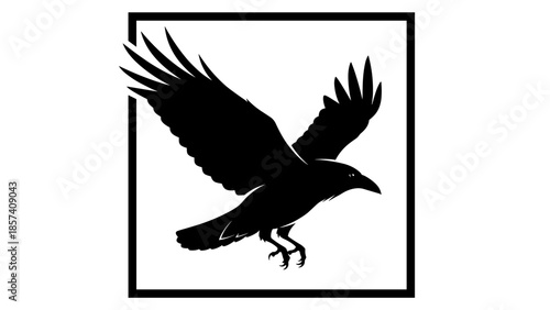 Black Bird Silhouette Flying with Claws 1.