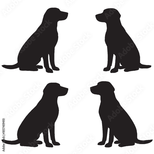 Sitting Dog Silhouette Set
Dog Sitting Side View Logo
Pet Dog Silhouette Vector