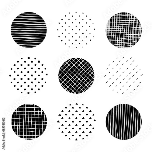 手描きの点々素材セット