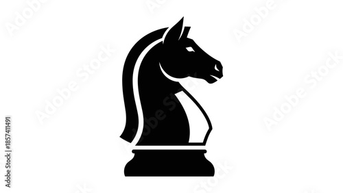 Black Chess Knight Piece Isolated Silhouette 1.