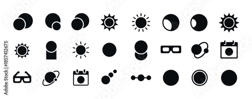 Solar and lunar eclipse icons collection