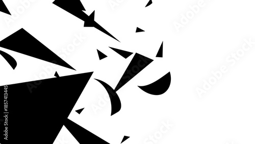 Black Geometric Shapes on White Background 3.