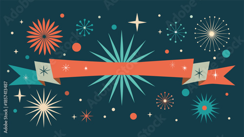 cheerful holiday card adorned with colorful stars and snowflakes, celebrating the spirit of the season..eps