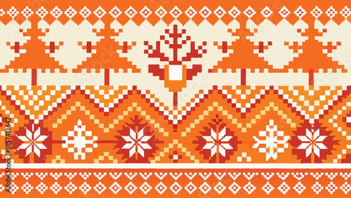 A display of red and white patterns, showcasing intricate designs and contrasting colors..eps